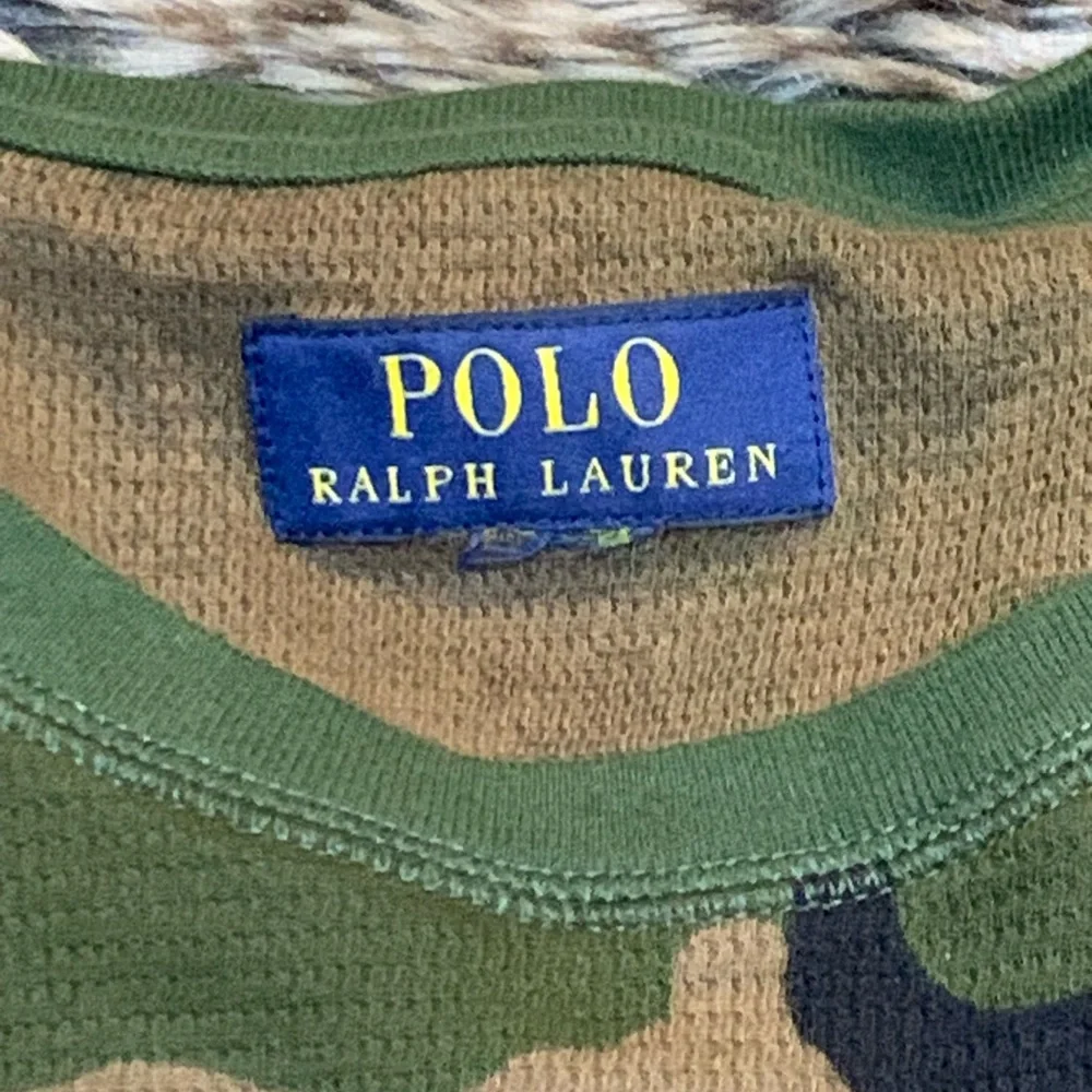 Polo RALPH LAUREN Men's Shirt Waffle Weave Long Sleeve Thermal Camo Size M/L